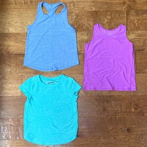 Toddler Girls Jumping Beans Active Tank Tops + Shirt - 4 / 4T - 3 included!